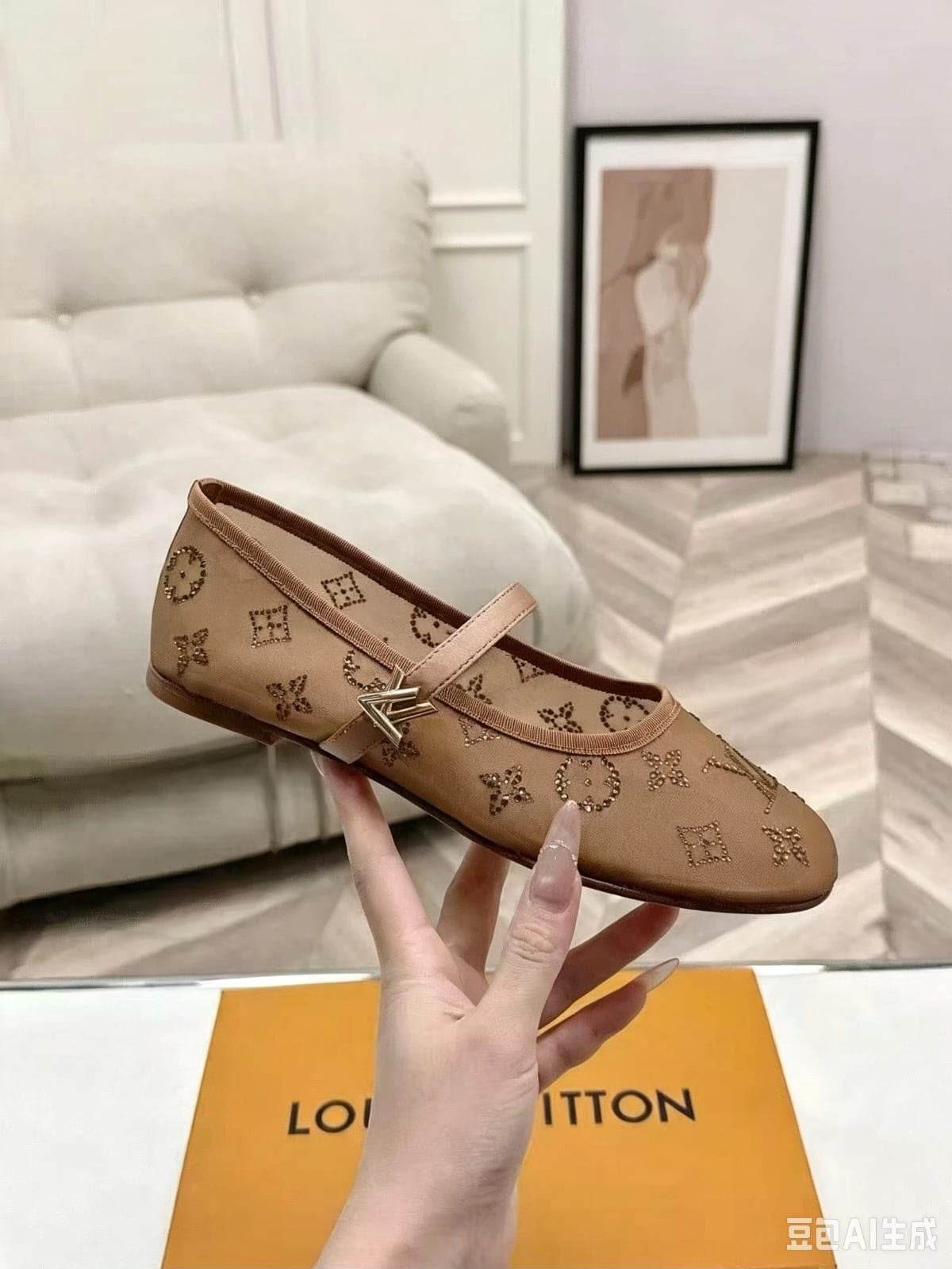 Women’s Monogram Rhinestone Mary Jane Ballet Flats