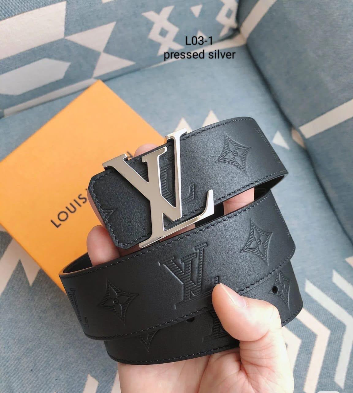 Lv Men's Classic Initial Buckle Reversible Leather Belt (40mm)