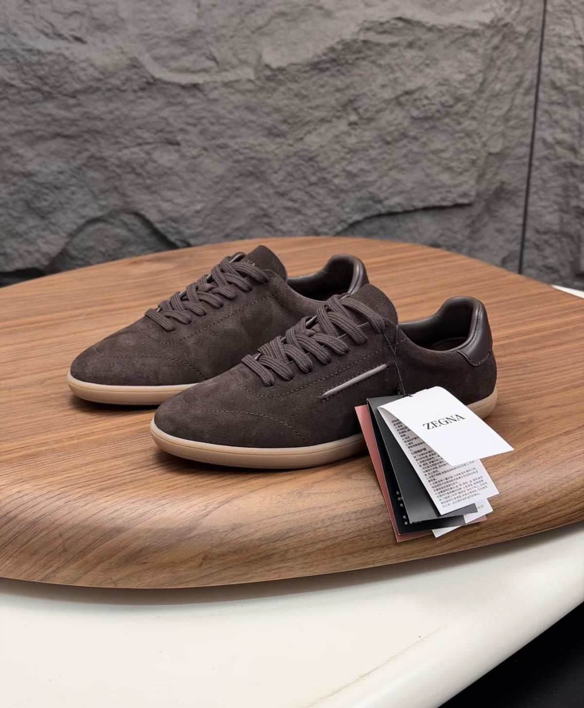 Zegna Low-Profile Heritage Suede & Leather Low-Top Sneakers