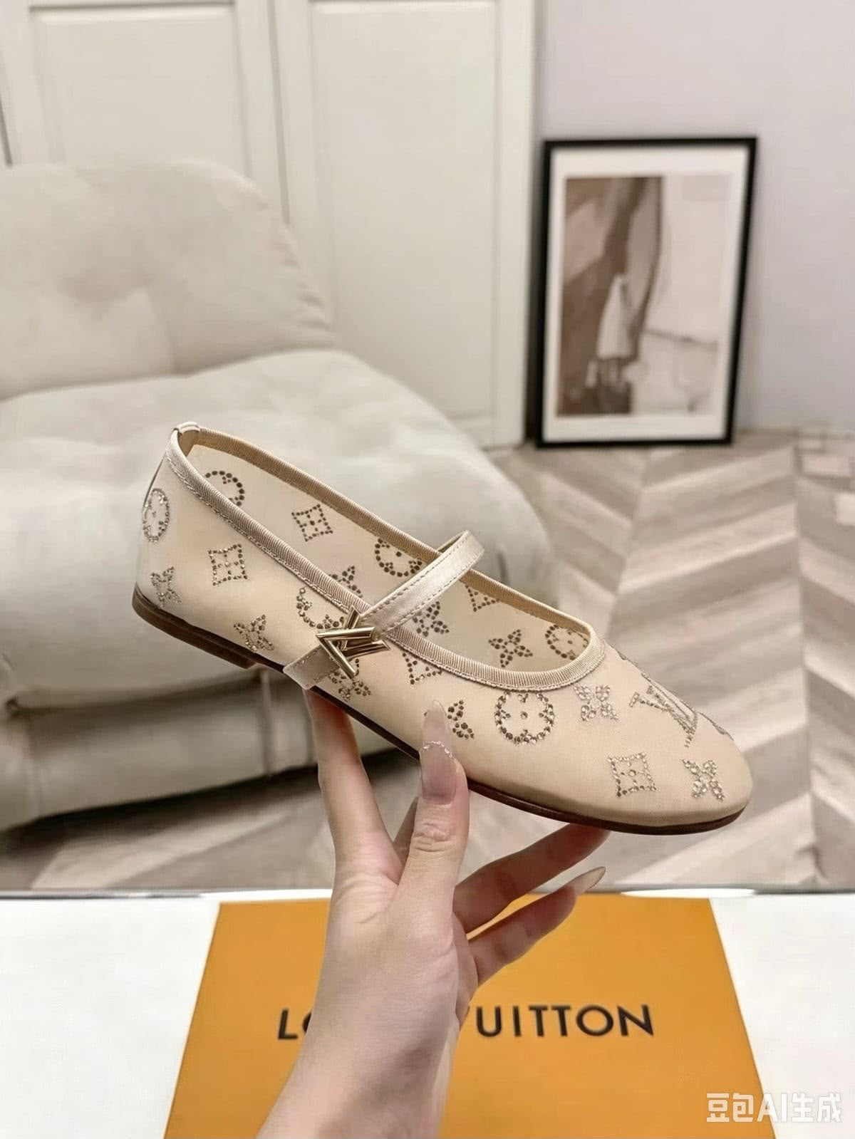 Women’s Monogram Rhinestone Mary Jane Ballet Flats