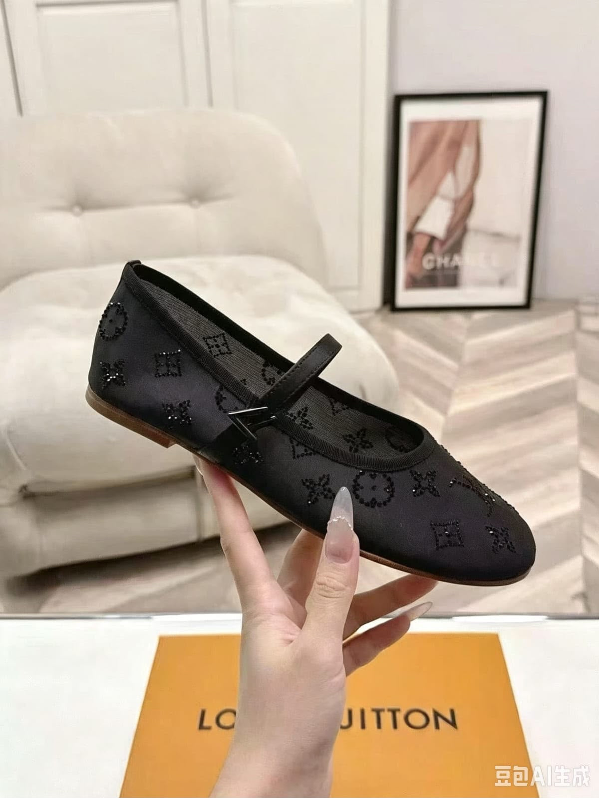 Women’s Monogram Rhinestone Mary Jane Ballet Flats