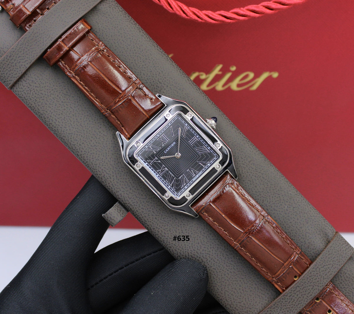 Cartier Dumont Retro Square Leather Watch (Premium Edition)