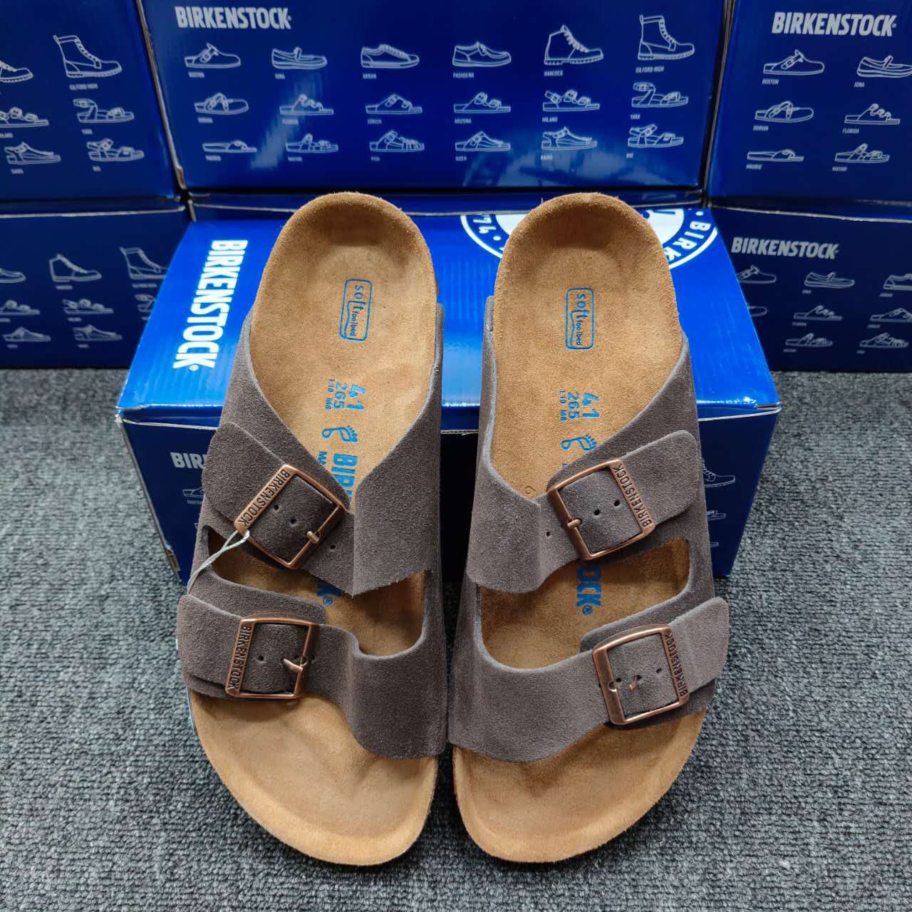 Birkenstock, Arizona suede soft bed